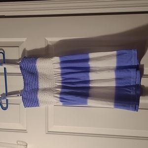 Next Era Girls Small blue and white smock summer sun dress spaghetti straps
